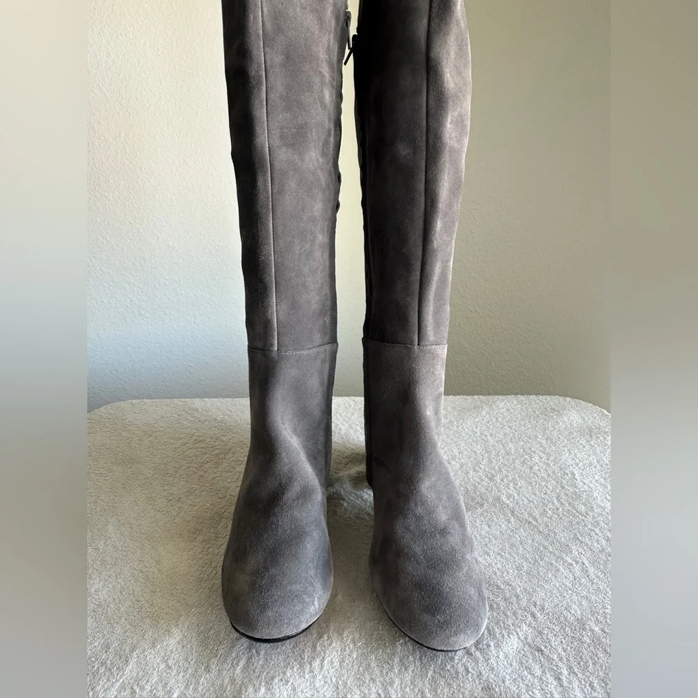 NWT Clarks Barley Ray Grey Suede leather‎ Over Knee Boot US 9